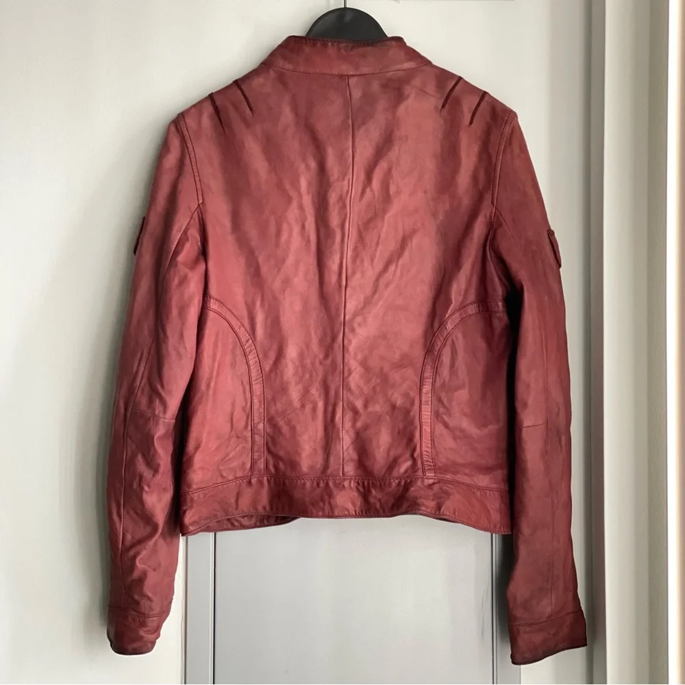 BOD & CHRISTENSEN Merlot Leather Jacket - Picture 5 of 11
